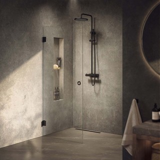 Brusedør Lynx Klarglass 100 Sort