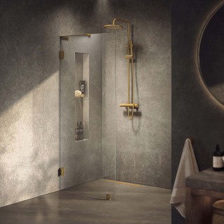 Brusevægge Lynx Klarglass 90 Børstet Messing