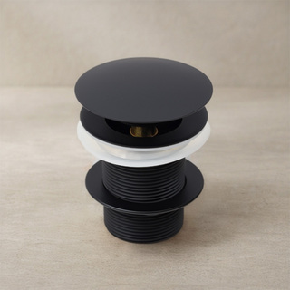 Bundventil Push Uden Overløb Mat Sort