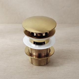 Bundventil Push Med Overløb Børstet Messing