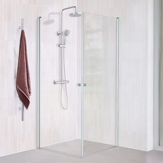 Brusehjørne Westerbergs Lugn Corner 80X90 Klart Glas Alu