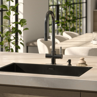 Køkkenarmatur Zenit Xl Udtræk & Lukning Børstet Sort Krom