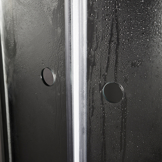 Brusehjørne Nejd Ret 80X90 Klarglass Mat Aluminium