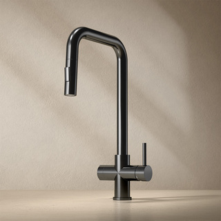 Køkkenarmatur Strix Xl Udtræk & Lukning Børstet Sort Krom