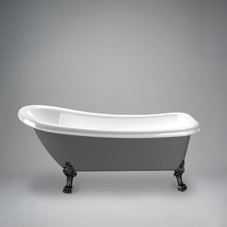 Badekar 1530 Sofia Grå/Hvid Med Sorte Løvefødder
