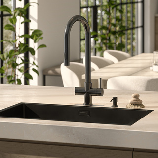 Køkkenarmatur Ciconia Xl Udtræk & Lukning Børstet Sort Krom