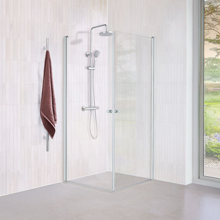 Brusehjørne Westerbergs Lugn Corner 80X90 Klart Glas Alu