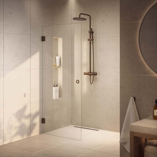 Brusedør Lynx Klarglass 100 Børstet Bronze