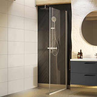 Brusedør Nejd Ret 80 Klarglass Mat Aluminium