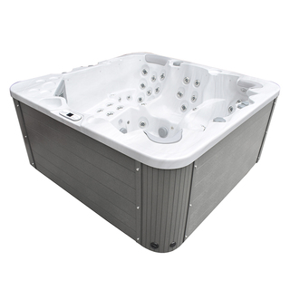 Udendørs Spabad Djursholm Hvid Marmorert/Grå Med Termolåg