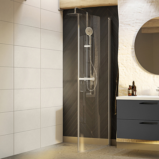 Brusedør Nejd Bøje 80 Klarglass Mat Aluminium