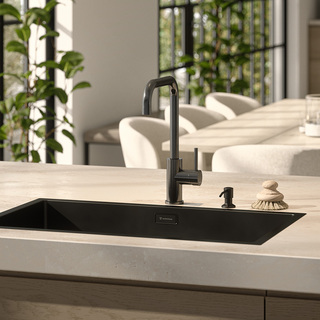 Køkkenarmatur Strix Uden Lukning Børstet Sort Krom