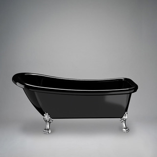 Badekar 1530 Sofia Sort Med Krom Løvefødder