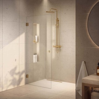 Brusedør Lynx Klarglass 100 Børstet Messing