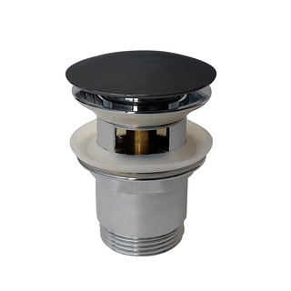 Bundventil Push Med Overløb Sort