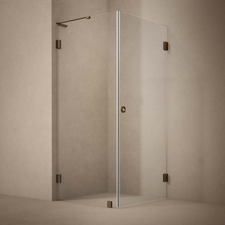 Brusehjørne Combi Lynx Klarglass 80X90 Børstet Bronze