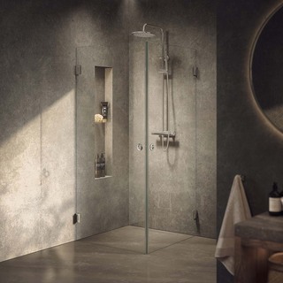 Brusehjørne Lynx Klarglass 90X90 Krom