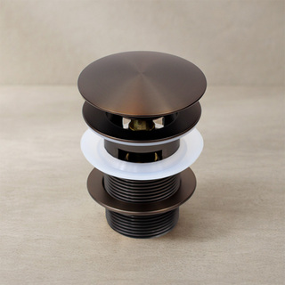 Bundventil Push Med Overløb Børstet Bronze