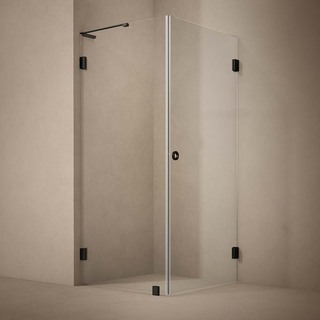 Brusehjørne Combi Lynx Klarglass 80X90 Sort