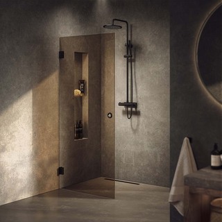 Brusedør Lynx Bronze Tonet Glass 100 Sort