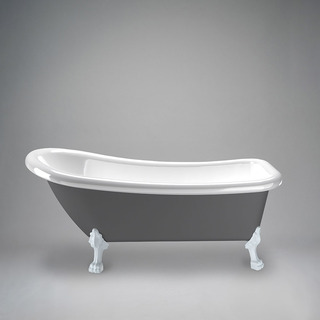 Badekar 1530 Sofia Grå/Hvid Med Hvide Løvefødder