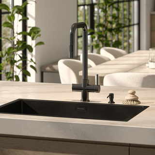 Køkkenarmatur Strix Xl Udtræk & Lukning Børstet Sort Krom