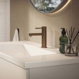 Håndvaskarmatur Asio Lav Børstet Bronze