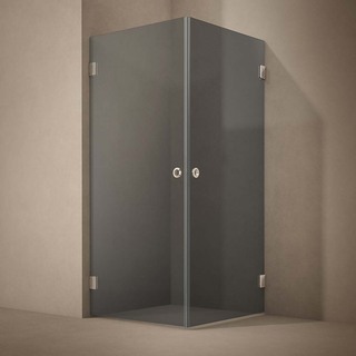 Brusehjørne Lynx Mørk Tonet Glass 100X100 Krom