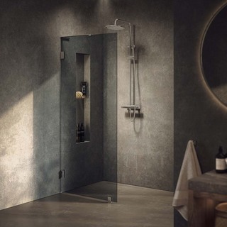 Brusevægge Lynx Mørk Tonet Glass 100 Krom