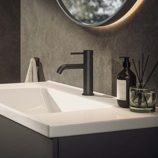 Håndvaskarmatur Corax Lav Mat Sort