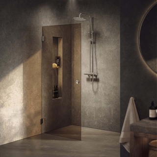 Brusedør Lynx Bronze Tonet Glass 100 Krom