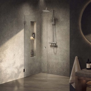 Brusedør Lynx Klarglass 100 Krom