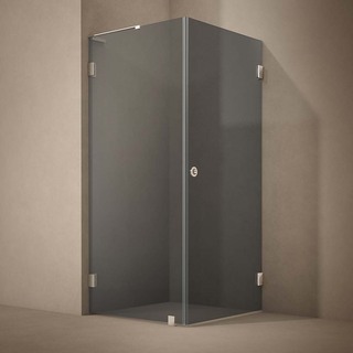 Brusehjørne Combi Lynx Mørk Tonet Glass 100X90 Krom