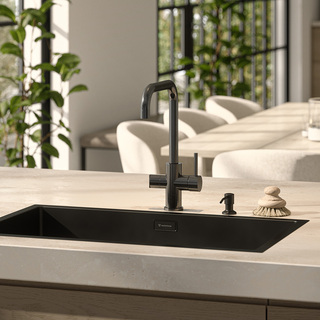 Køkkenarmatur Strix Med Lukning Børstet Sort Krom