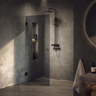 Brusedør Lynx Mørk Tonet Glass 100 Sort