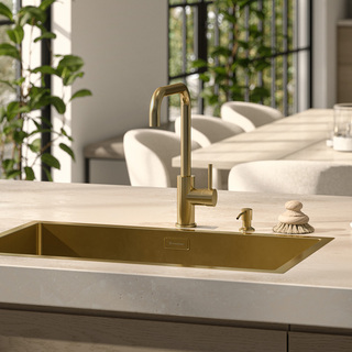 Køkkenarmatur Strix Uden Lukning Børstet Messing