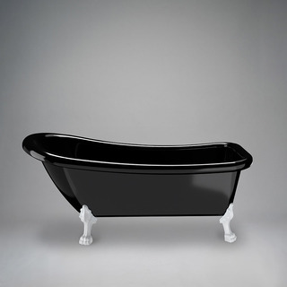 Badekar 1530 Sofia Sort Med Hvide Løvefødder