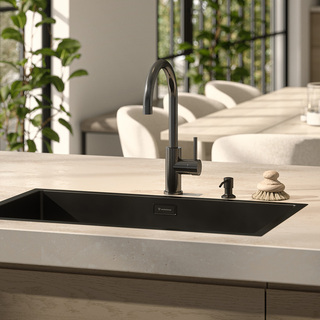 Køkkenarmatur Ciconia Uden Lukning Børstet Sort Krom