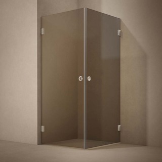 Brusehjørne Lynx Bronze Tonet Glass 90X100 Krom