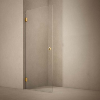 Brusedør Lynx Klarglass 100 Børstet Messing