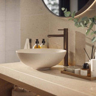 Håndvaskarmatur Asio Høj Børstet Bronze