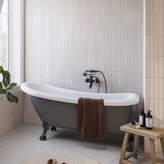 Badekar 1530 Sofia Grå/Hvid Med Sorte Løvefødder