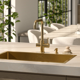 Køkkenarmatur Strix Med Lukning Børstet Messing